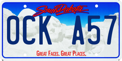 SD license plate 0CKA57