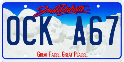 SD license plate 0CKA67