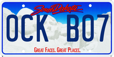 SD license plate 0CKB07