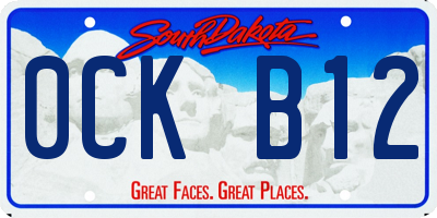 SD license plate 0CKB12