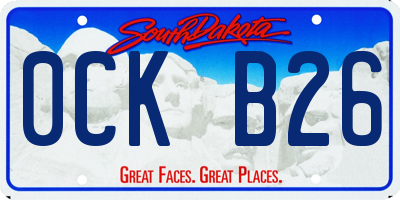 SD license plate 0CKB26