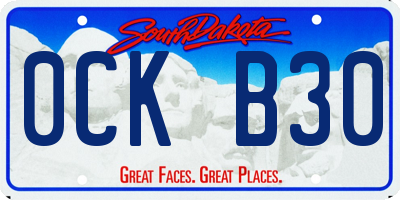 SD license plate 0CKB30