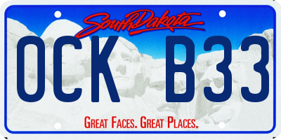 SD license plate 0CKB33