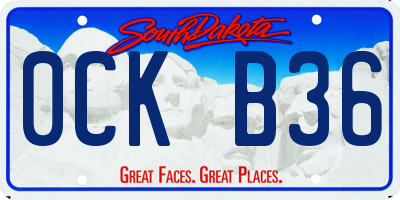SD license plate 0CKB36