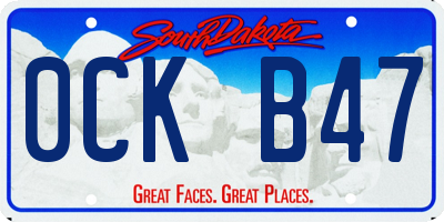 SD license plate 0CKB47