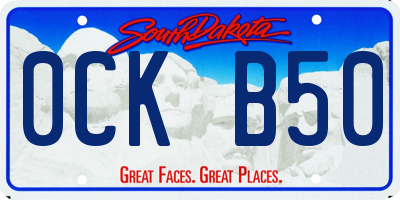 SD license plate 0CKB50