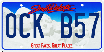 SD license plate 0CKB57