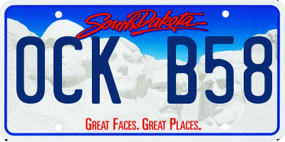 SD license plate 0CKB58