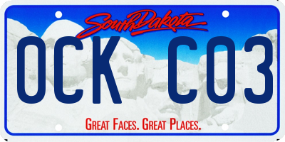 SD license plate 0CKC03