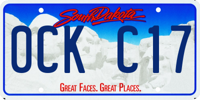 SD license plate 0CKC17