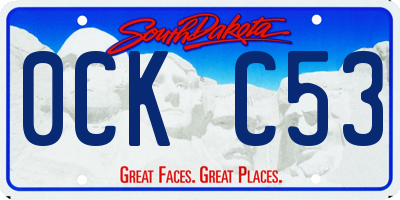 SD license plate 0CKC53
