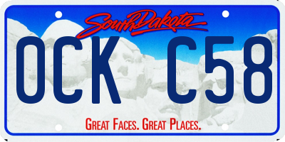 SD license plate 0CKC58