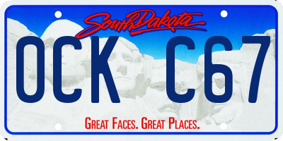 SD license plate 0CKC67