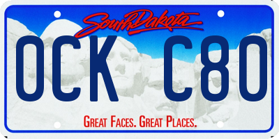 SD license plate 0CKC80