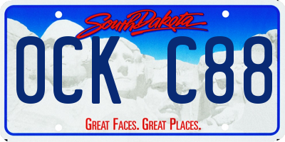 SD license plate 0CKC88