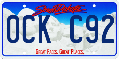 SD license plate 0CKC92
