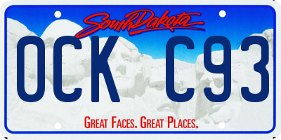 SD license plate 0CKC93