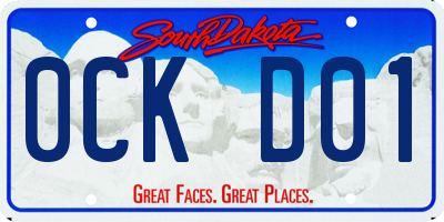 SD license plate 0CKD01