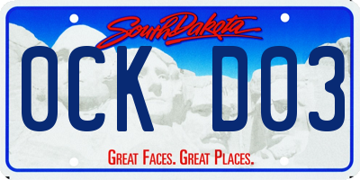 SD license plate 0CKD03