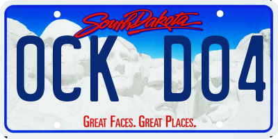 SD license plate 0CKD04