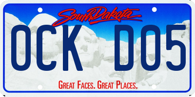 SD license plate 0CKD05