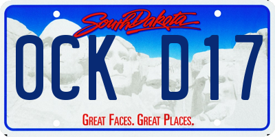 SD license plate 0CKD17