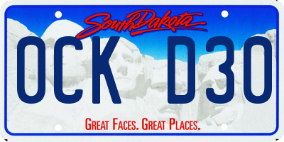 SD license plate 0CKD30
