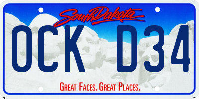 SD license plate 0CKD34