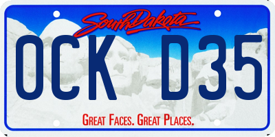 SD license plate 0CKD35