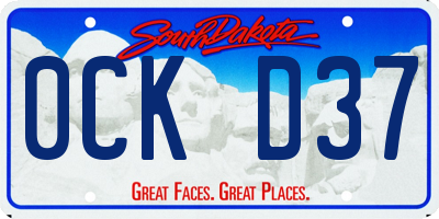 SD license plate 0CKD37