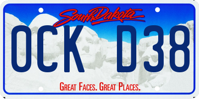 SD license plate 0CKD38