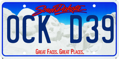 SD license plate 0CKD39