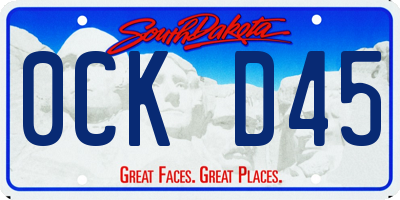 SD license plate 0CKD45