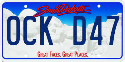 SD license plate 0CKD47