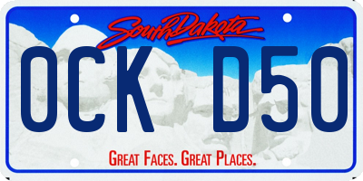 SD license plate 0CKD50