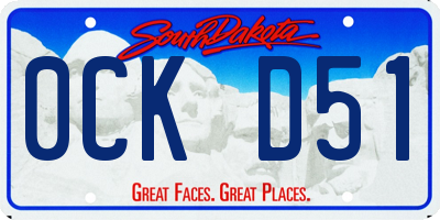 SD license plate 0CKD51