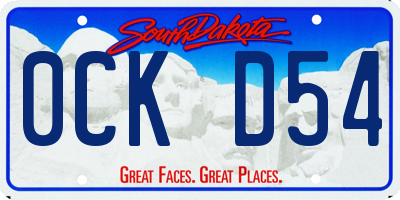 SD license plate 0CKD54