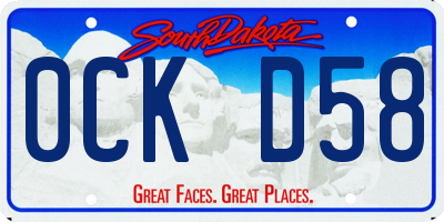 SD license plate 0CKD58