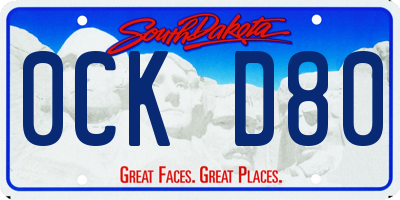 SD license plate 0CKD80