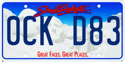 SD license plate 0CKD83
