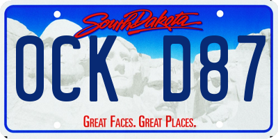 SD license plate 0CKD87