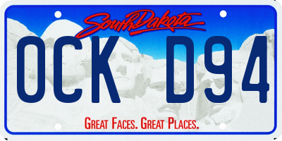 SD license plate 0CKD94