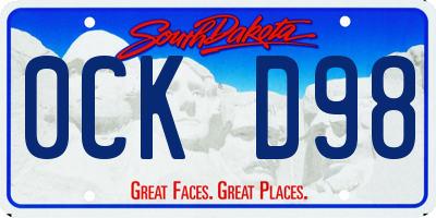 SD license plate 0CKD98