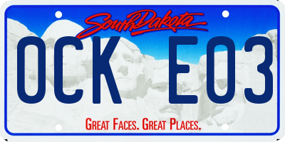 SD license plate 0CKE03