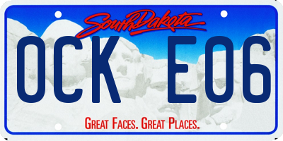 SD license plate 0CKE06