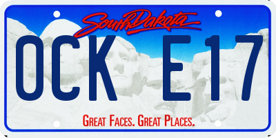 SD license plate 0CKE17