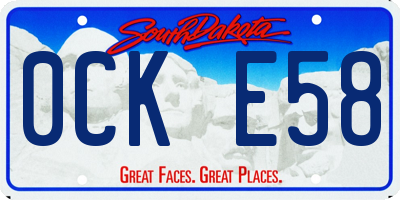 SD license plate 0CKE58