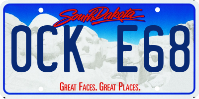 SD license plate 0CKE68
