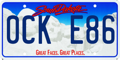 SD license plate 0CKE86