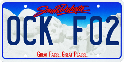 SD license plate 0CKF02